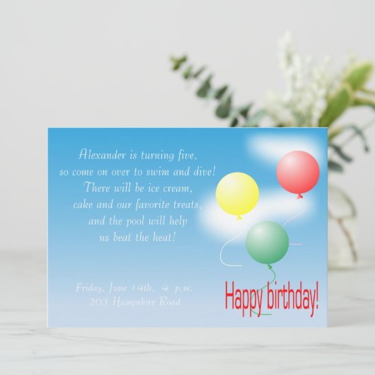 Einladung zum Kindergeburtstag (Stehend Vorderseite)