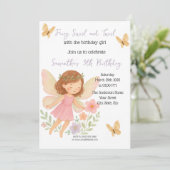 Einladung zum Kindergeburtstag mit Fairy-Themed (Stehend Vorderseite)