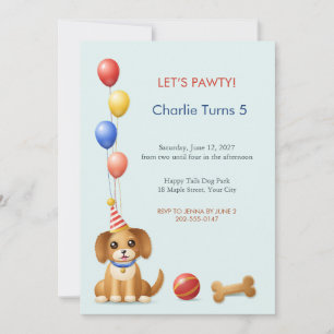 Einladung zum Kindergeburtstag Puppy Pawty