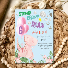 Einladung zum Kindergeburtstag "Stomp chomp and ro