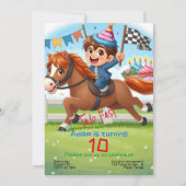 Einladung zum Kindergeburtstag: Zwei schnell, Pfer (Vorderseite)