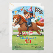 Einladung zum Kindergeburtstag: Zwei schnell, Pfer (Vorne/Hinten)