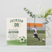 Einladung zum Kinderspiel mit Foto (Stehend Vorderseite)