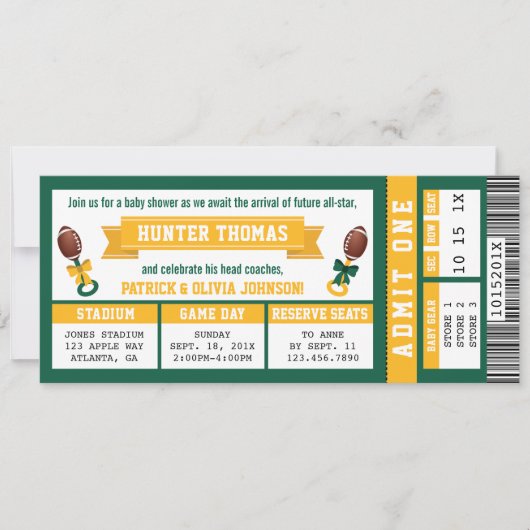 Einladung zum Kinderspielhaus, Green, Gold (Vorderseite)