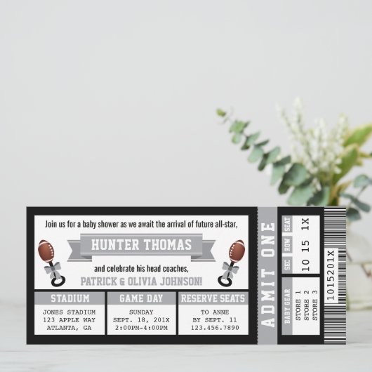 Einladung zum Kinderspieltisch, schwarz, grau (Stehend Vorderseite)