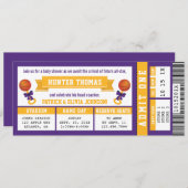 Einladung zum Kinderwagen, Lila, Gold (Vorne/Hinten)