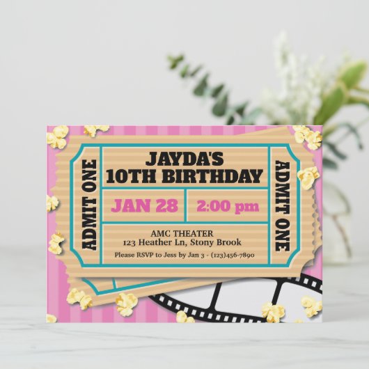 Einladung zum Kino Rosa (Stehend Vorderseite)