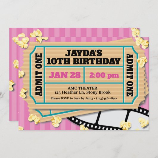 Einladung zum Kino Rosa (Vorne/Hinten)
