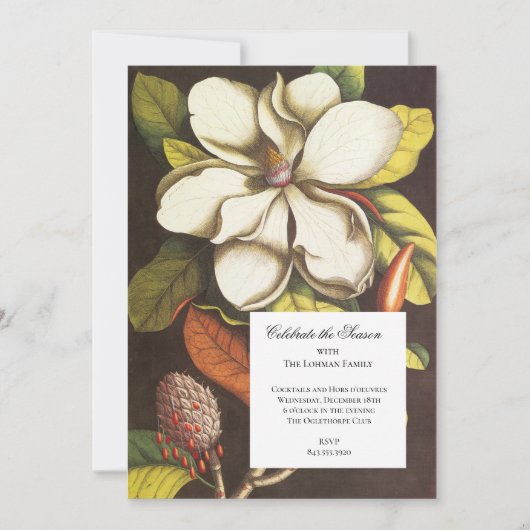 Einladung zum klassischen Südmagnolien (Vorderseite)