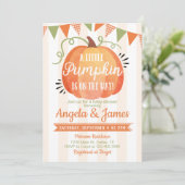 Einladung zum kleinen Pumpkin Patch Baby Shower (Stehend Vorderseite)