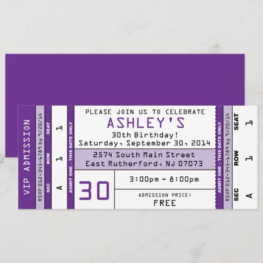 Einladung zum Konzert Lila (Vorne/Hinten)