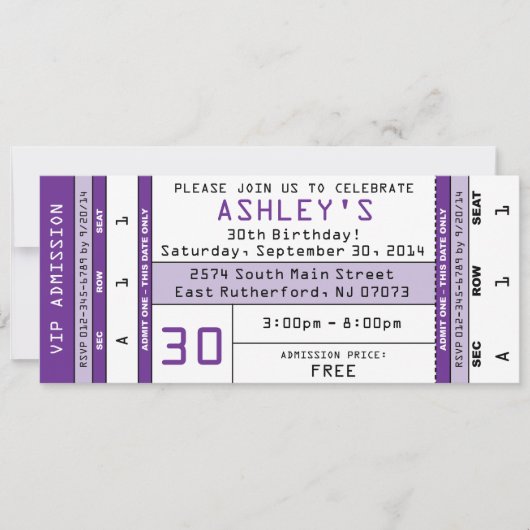 Einladung zum Konzert Lila (Vorderseite)