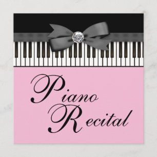 Einladung zum Konzert mit schwarzen und rosa Klavi