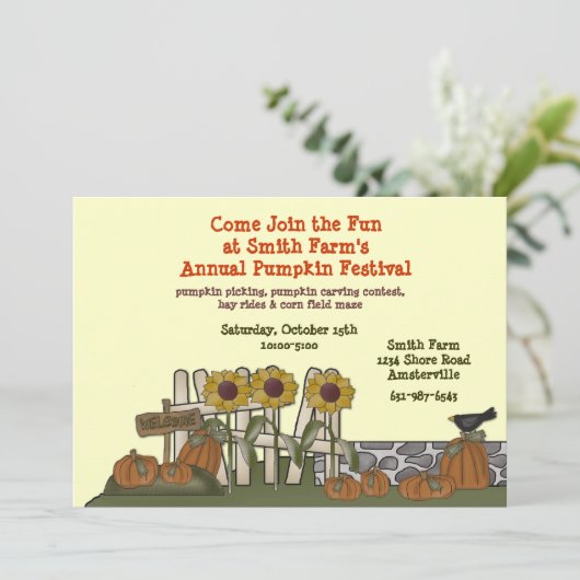 Einladung zum Kürbisgarten (Stehend Vorderseite)