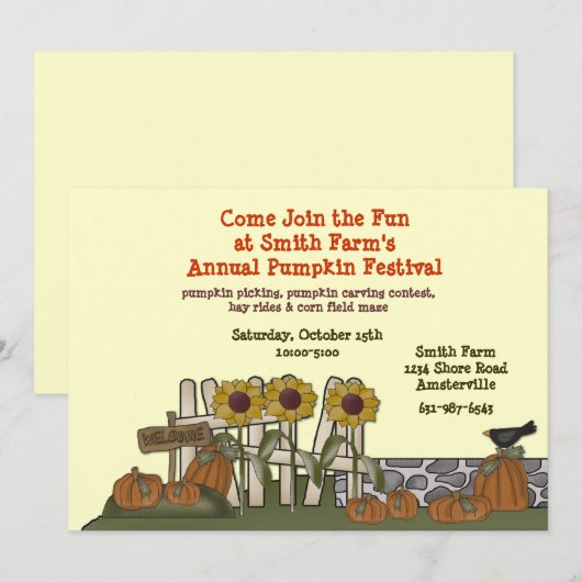 Einladung zum Kürbisgarten (Vorne/Hinten)