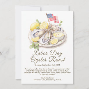 Einladung zum Labor-Day-Austernbraten Patriotisch