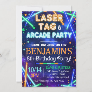 Einladung zum Laser-Tag-Arcade-System, Glow-Laser-