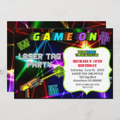 Einladung zum Laser Tag Birthday (Vorne/Hinten)