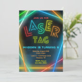 Einladung zum Laser Tag Birthday | Laser-Tag-Party (Stehend Vorderseite)