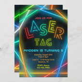 Einladung zum Laser Tag Birthday | Laser-Tag-Party (Vorne/Hinten)