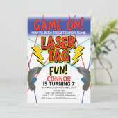 Einladung zum Laser Tag Geburtstag (Stehend Vorderseite)