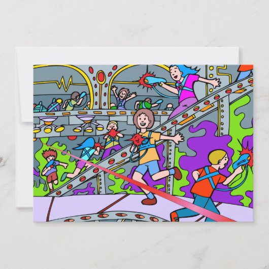 Einladung zum Laser Tag Geburtstag (Vorderseite)