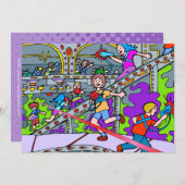 Einladung zum Laser Tag Geburtstag (Vorne/Hinten)