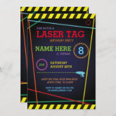 Einladung zum Laser Tag Geburtstag Party (Vorne/Hinten)