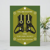 Einladung zum Laser-Tag-Party (Stehend Vorderseite)