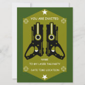 Einladung zum Laser-Tag-Party (Vorderseite)