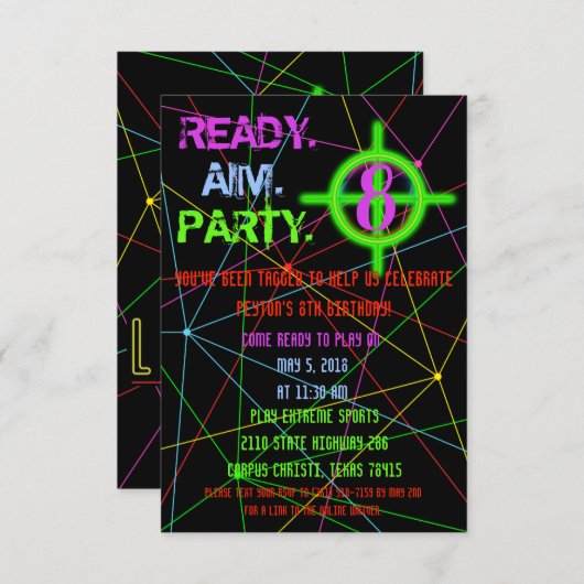 Einladung zum Lasertag (Vorne/Hinten)