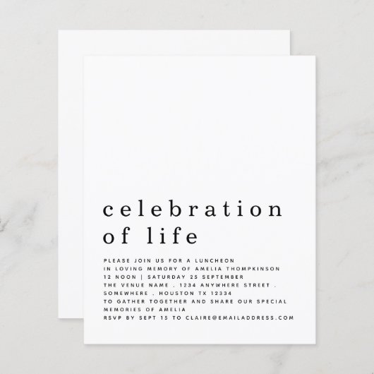 Einladung zum Lebensmittagessen (Vorne/Hinten)