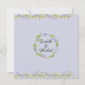 Einladung zum lila Blumengebäck nach Hochzeiten (Rückseite)