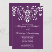 Einladung zum Lila Hochzeitstag von Damask (Vorne/Hinten)