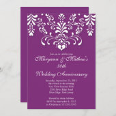 Einladung zum Lila Hochzeitstag von Damask (Vorne/Hinten)