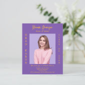 Einladung zum lila Lavendel-Foto (Stehend Vorderseite)