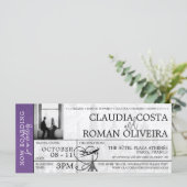 Einladung zum lila Pariser Hochzeitstag Boarding (Stehend Vorderseite)