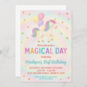 Einladung zum lila und Aquamarinen Einhorn (Vorne/Hinten)