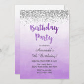 Einladung zum lila und Silbernen Geburtstag (Vorne/Hinten)