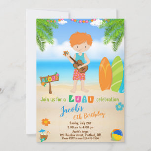 Einladung zum Luau Geburtstag Sommerstrand Party e