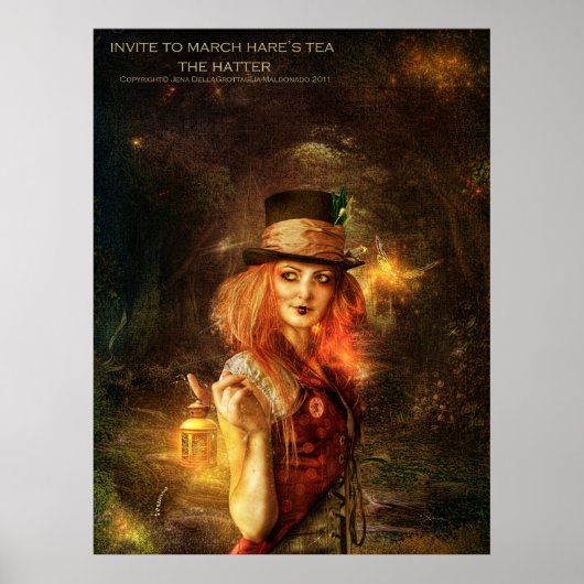 Einladung zum März Hare's Tea - the Hatter Poster (Vorne)