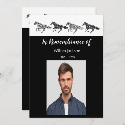 Einladung zum Memorial Foto Graphic Art (Vorne/Hinten)