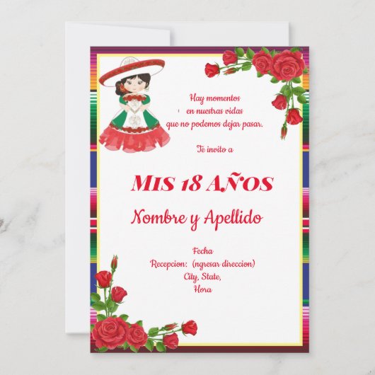 Einladung zum mexikanischen Thema (Vorderseite)