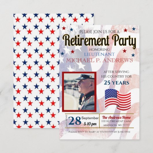  Einladung zum Militärruhestand (Vorne/Hinten)