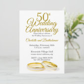 Einladung zum Minimalistischen 50. Hochzeitstag (Stehend Vorderseite)
