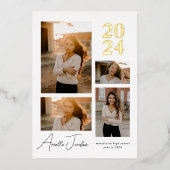 Einladung zum Minimalistischen Foil Abschluss Jahr (Vorderseite)