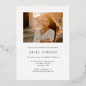 Einladung zum Minimalistischen Foil Abschluss Jahr (Rückseite)