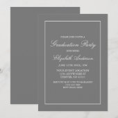 Einladung zum Minimalistischen grauen Abschluss (Vorne/Hinten)