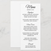 Einladung zum Minimalistischen Hochzeitmenü (Vorne/Hinten)