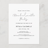 Einladung zum Minimalistischen Junggeselinnen-Absc Postkarte (Vorderseite)